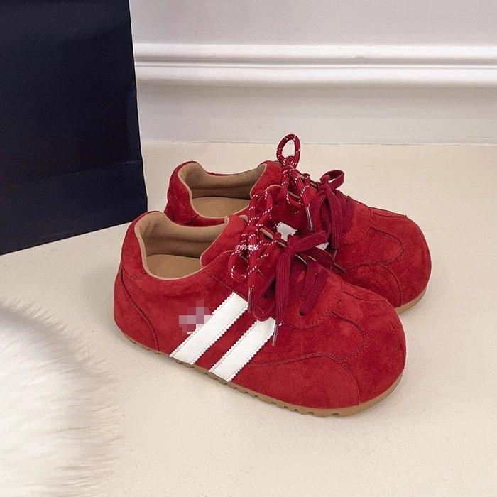 

Increase the height of German training shoes, platform autumn new retro sports and leisure board shoes 35 красный