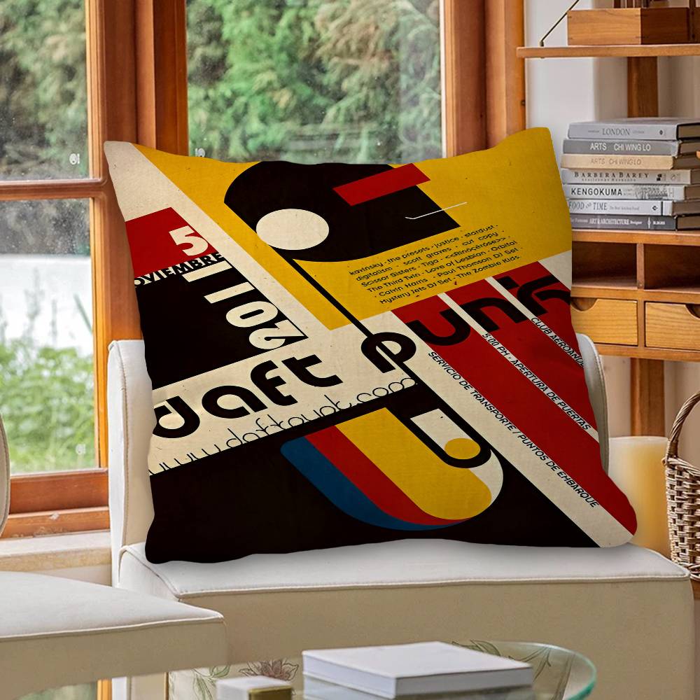 Mid Century Bauhaus Pillow Cover Design cushion Cover decor Holiday Decorati