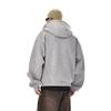 American High Street Gray Heavy Hood Zip-up Hoodie Men and Women Winter Fashion Brand Loose Warm Cardigan Top Outerwear