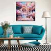 New Arrival 5D DIY Full Circle Diamond Painting "Pink Palace" Embroidery Cross Stitch Home Decor Gift