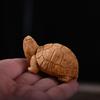 Wood Carving Longevity Small Animal Tortoise Sculptures and Figurines -Cypress Hand Carving Cute Home Room Office Decoration