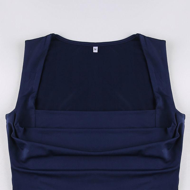 Women's Tops Solid Color Basic Models Tank Tops Slim Low-neck Undershirt Sexy Short Outer Wear Tops