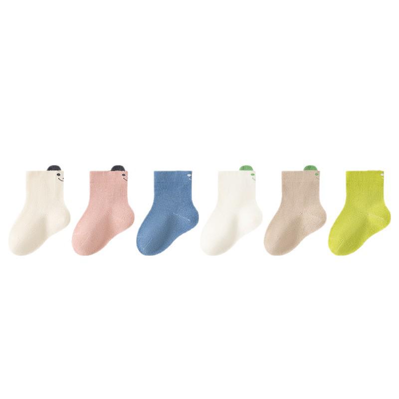 Breathable Mid-Calf Baby Socks: Cute, Loose Cuff, Pure Cotton for Boys and Girls