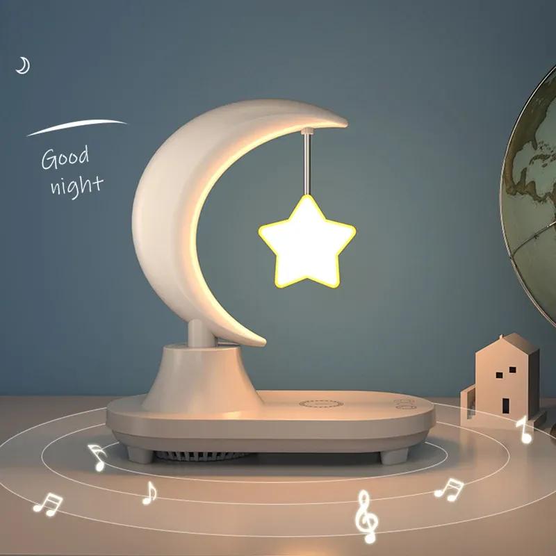 Music Night Light Speaker Ambient Bedside Lamp Computer Office Desktop Decoration Wireless Charging Game Music Dimmer