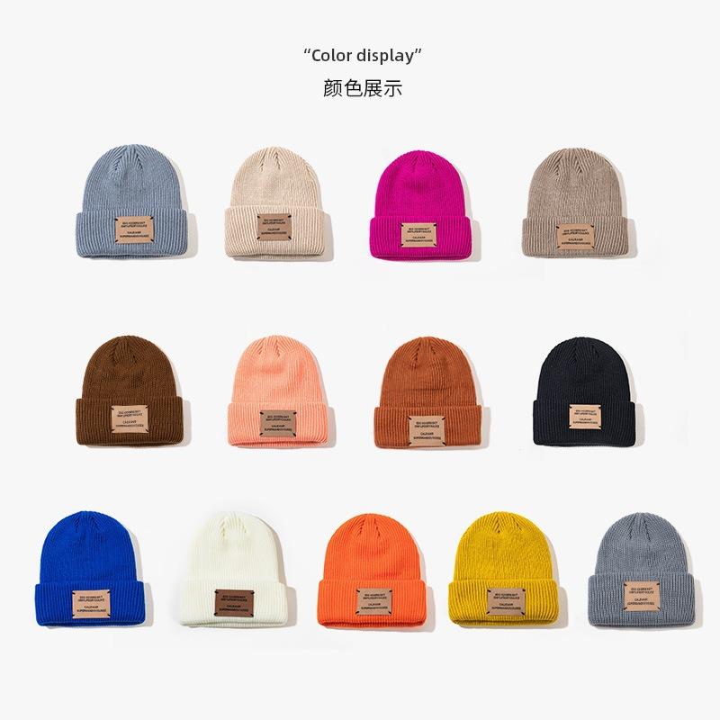 Hat Knitted Wool Hat Shows the Face Small Autumn and Winter Warm Fashion Versatile Cold Hat Women's Big Head Circumference Hat