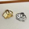 Vintage Orchid Flower Brooch Corsage Ornament Metal Glossy Brooch Butterfly Orchid Pin  Men