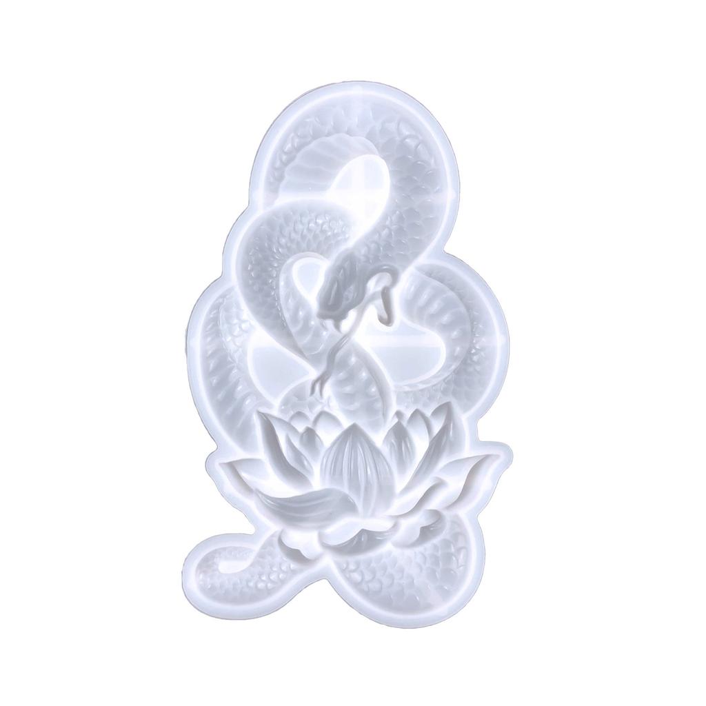 DIY Semi Three-Dimensional Lotus Snake Silicone Mold for Wall Decoration Handmade DIY Room Tabletop Epoxy Resin Mould