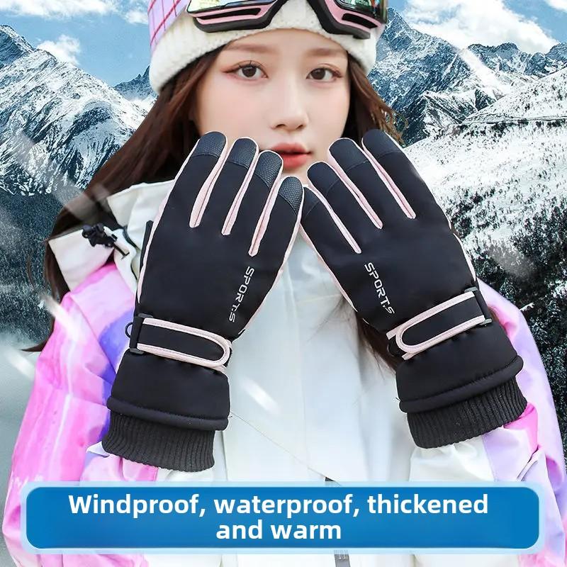Women's Leather Heated Thermal Waterproof Biker Ski Heating Glove Motorcycle Winter Men's Gloves and Mittens Skiing Accessories