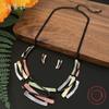 New Color Geometric Line Alloy Necklace Earrings Set, Fashionable and High-end Women's Jewelry Gift