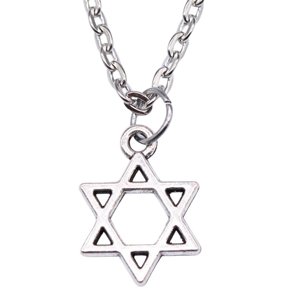 Collana Ciondolo Nodo Celtico Triquetra Stella di Davide Pendente Gioielli Vintage Boho Catena 43cm
