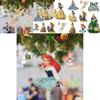 Festive 8cm Christmas Disney Princess Acrylic Cartoon Pendant Ornaments Xmas Tree Hanging Decor
