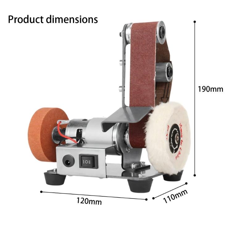 3-in-1 Mini-Bandschleifer mit 7 Geschwindigkeiten, anpassbarer Polierer und Puffer für Metall, Holz, Schmuck, DIY-Projekte, platzsparendes und praktisches Design