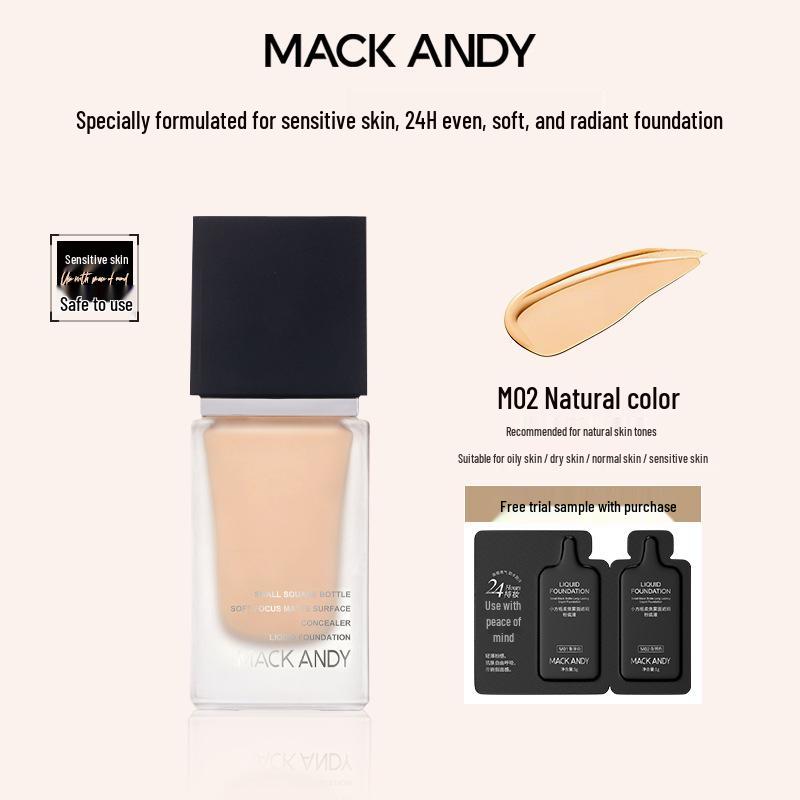 Make Andy Matte Square Foundation: Gentle, Breathable, Long-lasting, No Darkening Liquid