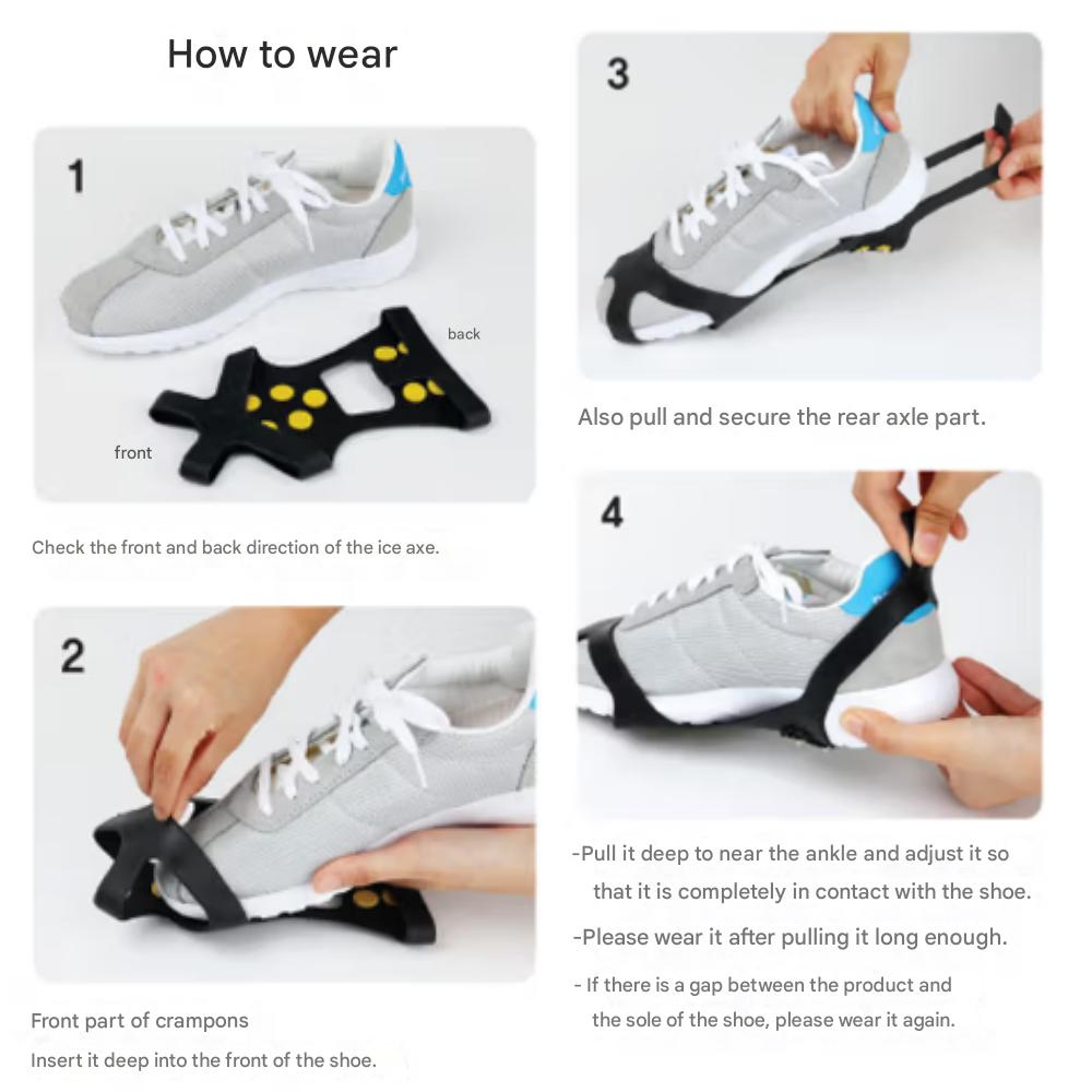 10-Pin Urban Spike Crampons Anti-Slip Grip On Snow and Ice (1 Pair)