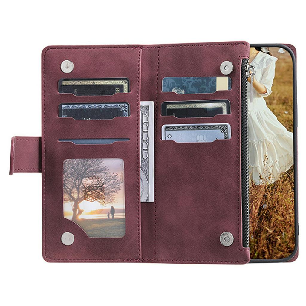 Dla Xiaomi Redmi 15 5G (Światowy) (169mm) Etui portfelowe z rombowym szwem, skórzane PU, pokrowiec na telefon z paskiem na nadgarstek