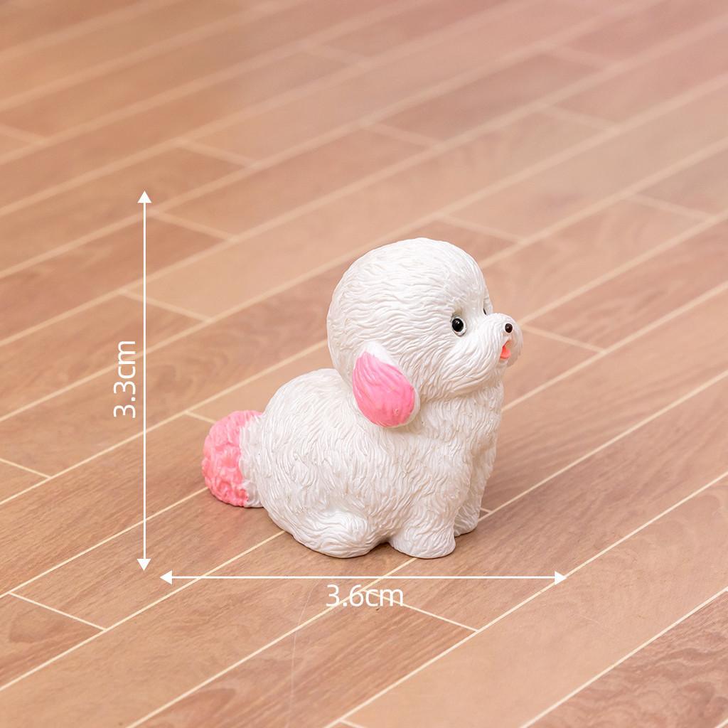 Adorable Miniature Dog Figurine Cute Resin Craft Desk Accessories Diy Decor