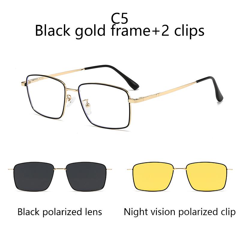 

MyopiaPrescription Multifunctional Glasses Polarizing Plate Irregular Frame -0.5 to -6.0 Magnetic Sunglasses Clip Prescription 0