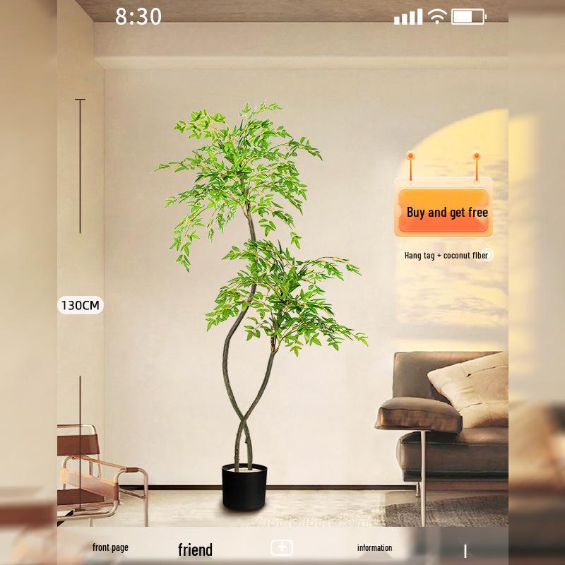 Nandina Luxury Artificial Tree - Indoor Floor Decoration & Bionic Green Plant Potted Ornament