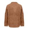 Men's Solid Color Suede Casual Slim Fit Jacket With Pockets Lapel Zipper