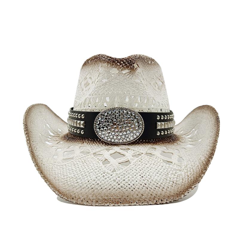 Thickened summer cowboy hat sun hat black summer thickened sun hat cowboy straw hat men and women beach hat