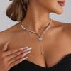 Alloy Crafted Crystals Flower Pendant Necklace with Adjustable Chain for Comfortable and Sophisticated Styles