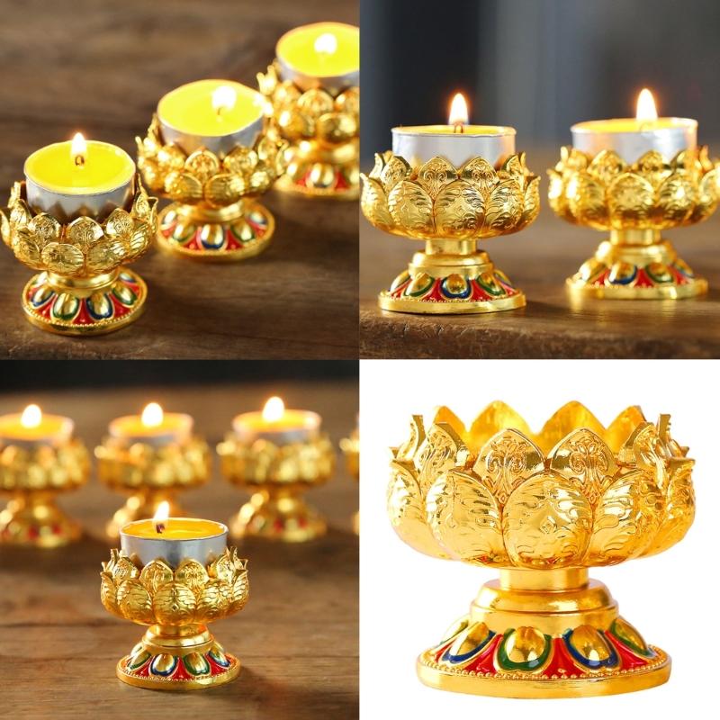 Butter Lamp Holder Coppers Candlestick Candle Holder Iron Lamp Holder Lotuss Buddhas Lamp Base