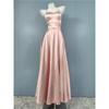 Export Single Gas Field Split Banquet Party Royal Beauty Smooth Acetate Satin Sling Strap Long Dress Chest Pad