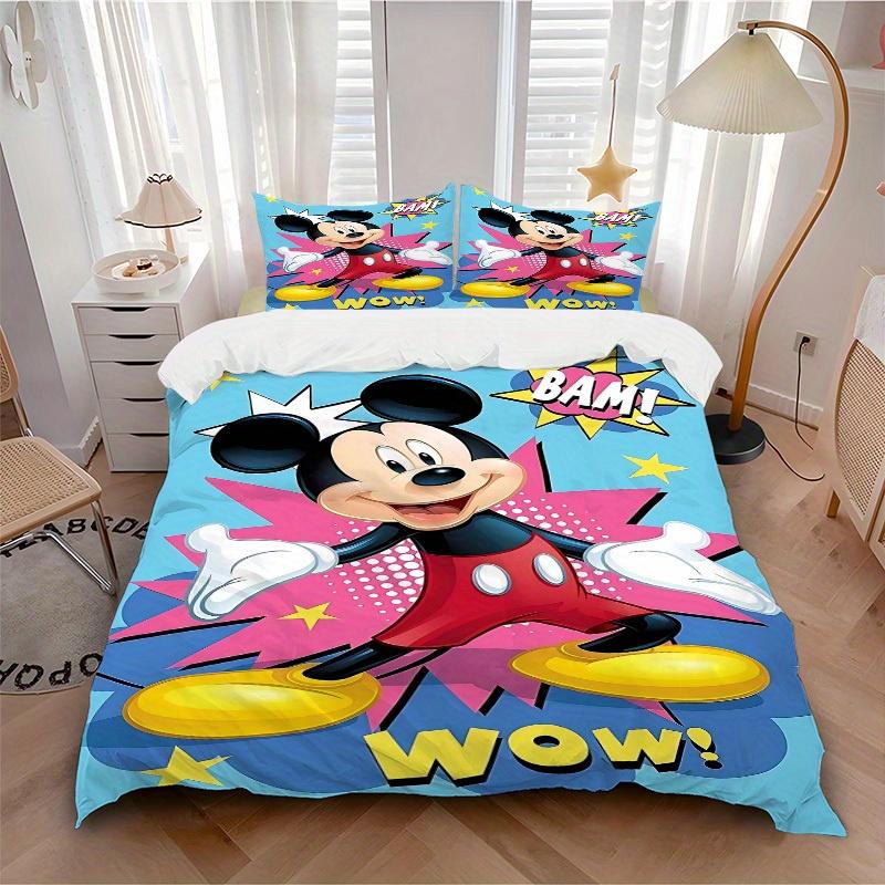 3pcs Mickey Mouse Comic 1 Cover+2 Pillowcases, Pillow Inserts Not Included, Machine Washable, All-Season Use, Teen and Adult Rooms091