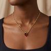 Cherry Necklace Fruit Zircon Peach Tropical Clavicle Chain Necklace Women