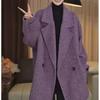 2025 Purple Double-Sided Wool Coat: British Style, Loose Fit for Autumn/Winter