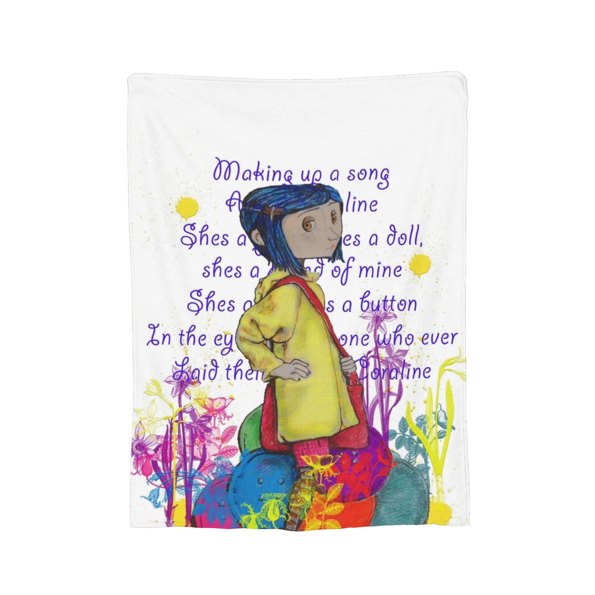 

Coralines the Secret Door Flannel Throw Blankets Blankets for Bedding Travel Lightweight Thin Bedding Throws, 75x100cm 30x40in
