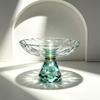 Luxurious K9 Crystal Glass Fruit Bowl - Tall Round Plate for Snacks & Desserts