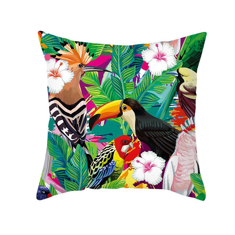 Peach Skin Printed Pillowcase Small Fresh Nordic Green Plant Sofa Cushion Cushion Cover Home Supplies