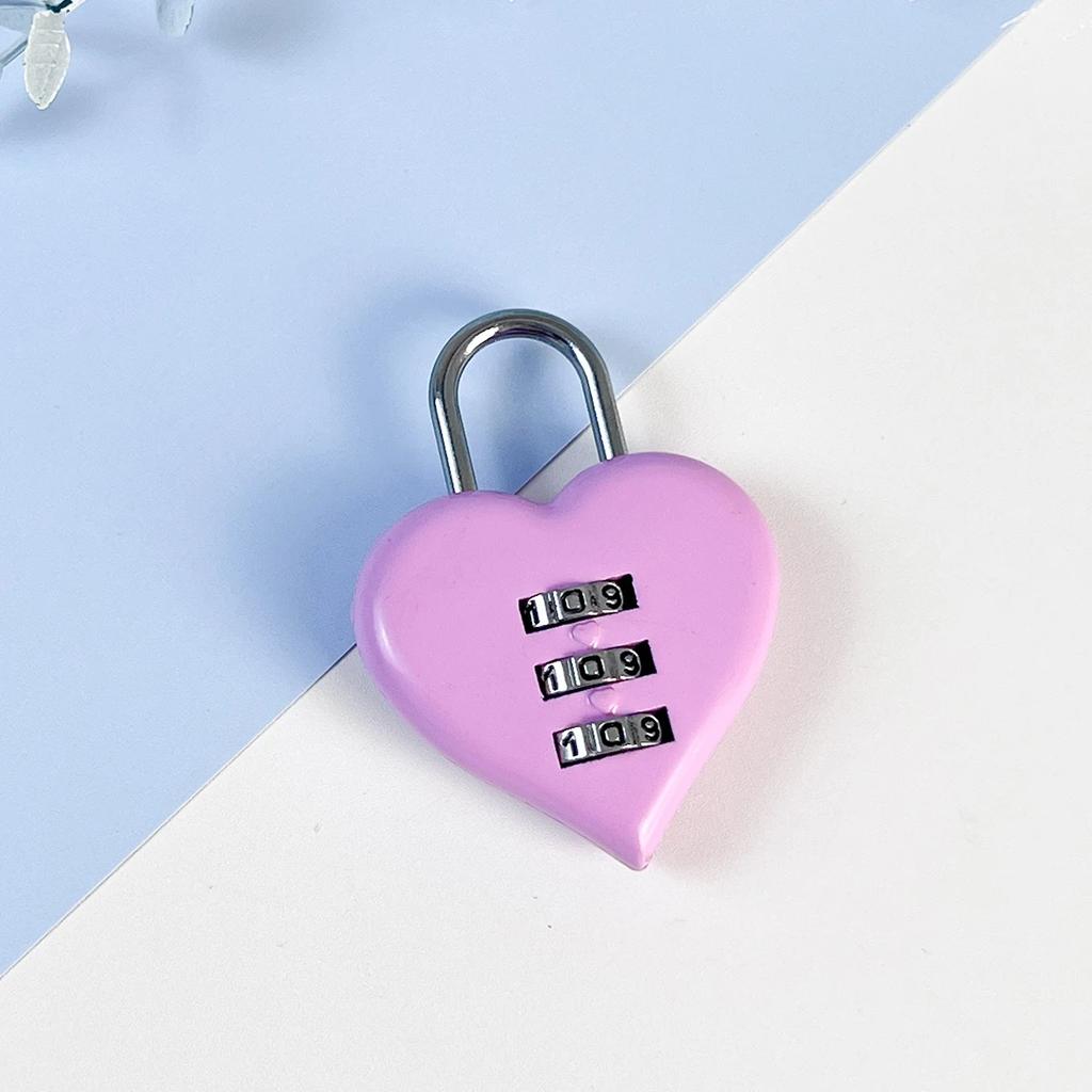 1pc Love Lock, Heart-shaped Lock, Combination Lock With Steel Wire Rope