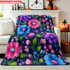 1pc Blanket Colorful Floral Plant Exquisite Design 2D Printed Fleece Blanket Suitable for Sofa Daily Travel Camping Blanket Soft A