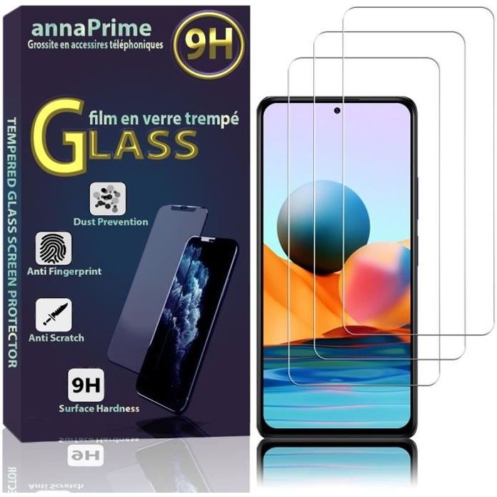 Pour Xiaomi Redmi Note 10- Note 10S 6.43": Lot - Pack de 3 Films de protection écran Verre Trempé