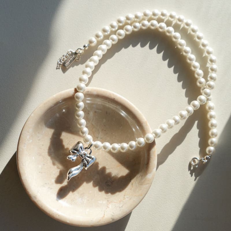 RENIFER [SREBRO 925] ŚWIĄTECZNY NASZYJNIK Z KOKARDĄ 05