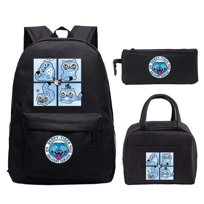 Demon Hunters Printed Children's Backpack Three-piece Campus Fashion Primary and Secondary School Students Large Capacity School Bag