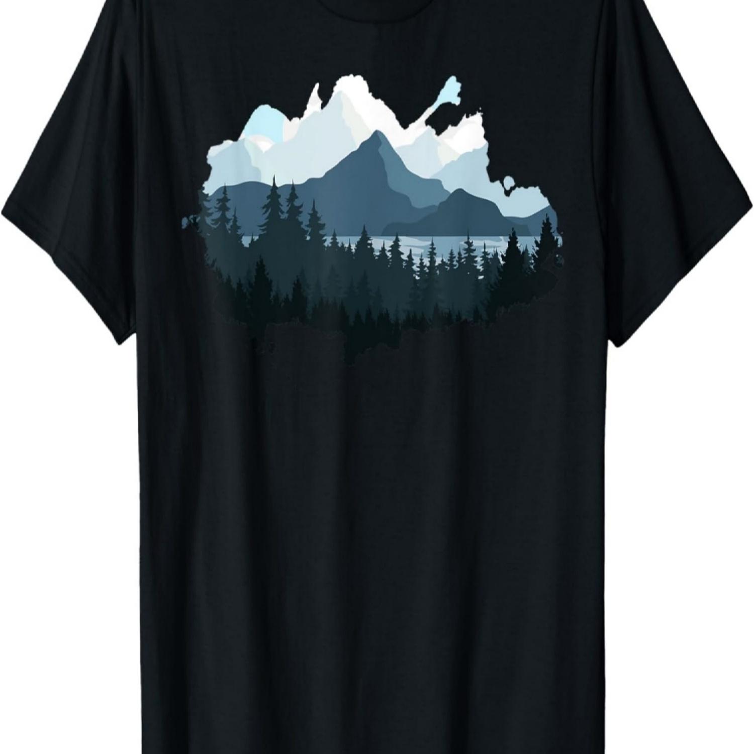 Timeless Mountain, Nature Trees and Forest T-Shirt(1) S