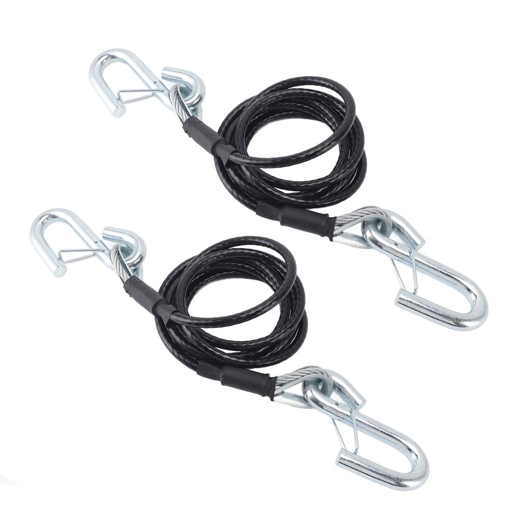 1 Pair Trailer Safety Cable 7 Feet BX88196 7500 Lbs Load Capacity Trailer Coiled Safety Chains