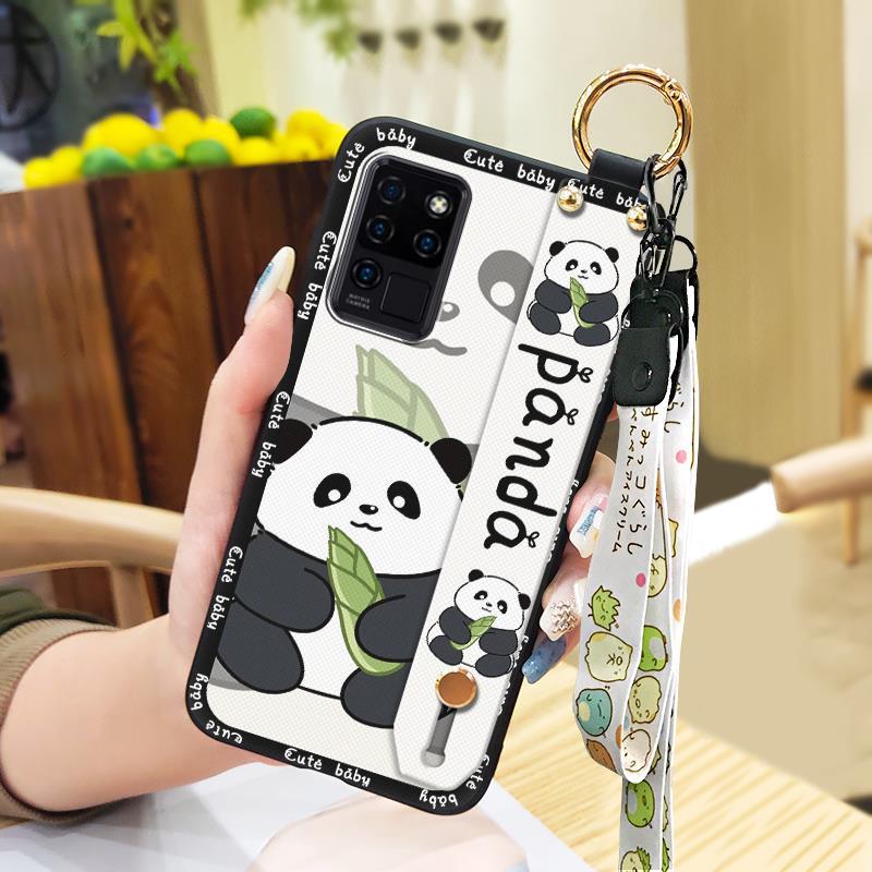 Kickstand Dirt-resistant Phone Case For Oukitel C21 Fashion Design Anti-knock Wrist Strap Back Cover Cute Waterproof