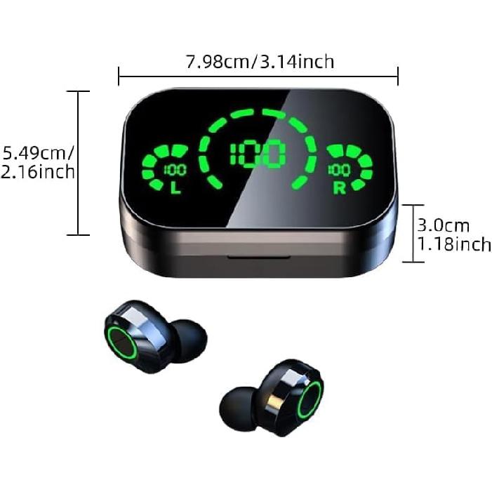 Wireless Earbuds,Wireless Heasphone, Bluetooth 5.4 Mini Earphone Headphones IPX7 Waterproof,20 Hours Playing Time,Touch Control HiFi Digital LED