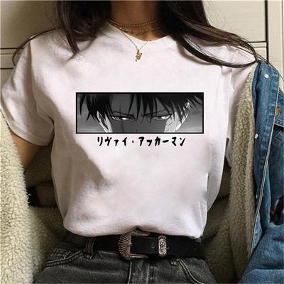 NEU Anime Levi Ackerman Print T-Shirt Damenmode Anime Rundhals Kurzarm Lässige lockere bequeme T-Shirts