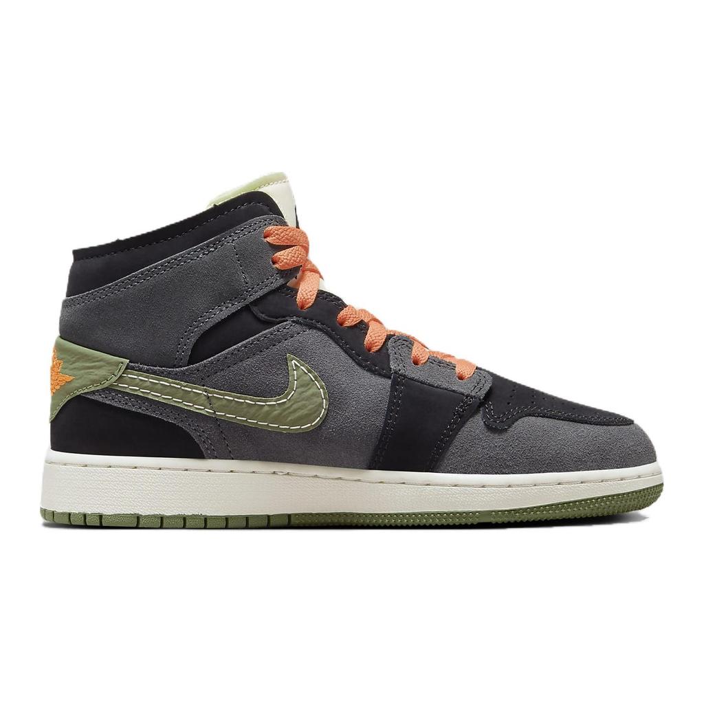 (GS) Air Jordan 1 Mid SE Craft 'Anthracite Light Olive' Kids' FD5847-003