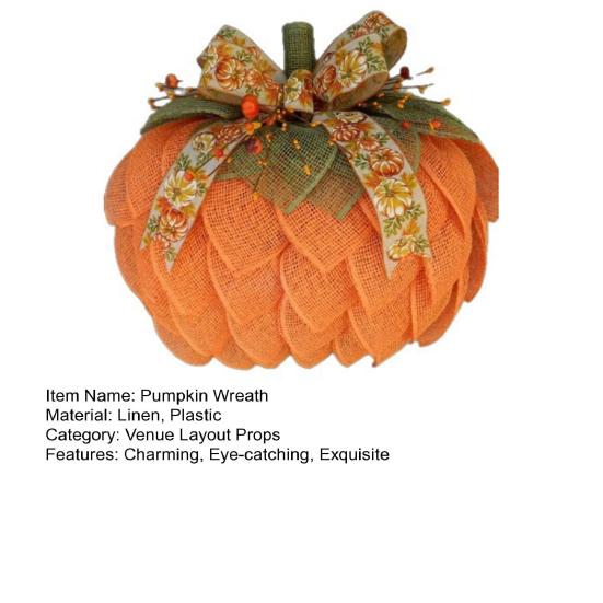 Farmhouse Pumpkin Wreath for Front Door Autumn Burlap Pumpkin Garland with Bows Berries for Fall Halloween Christmas Thanksgiving Home Porch Decor