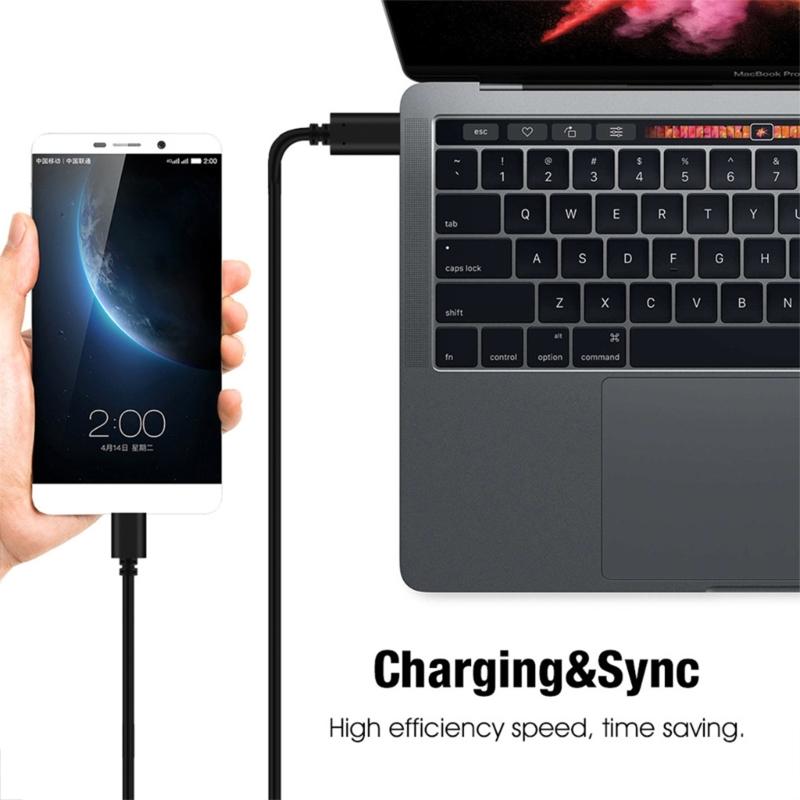 Durable PVC UsbC TypeC to Micro USB Data Cable for Galaxy-S7/-S6, HTC-One and More - 0.5m 1m 1.5m (Black )