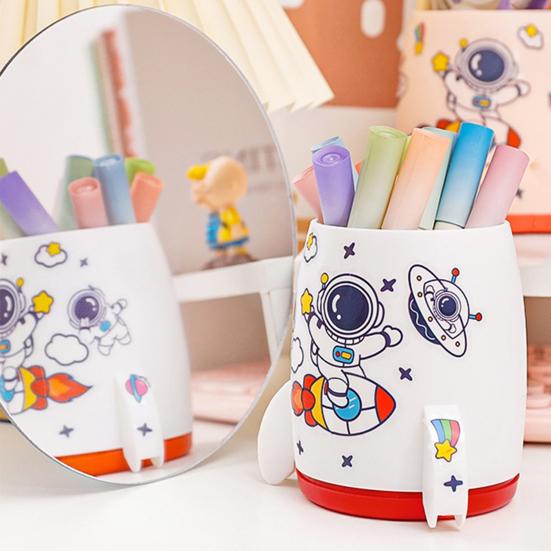 Creative Rocket Pen Holder Large Capacity Kids Desk Organizer Multi-Functional Storage Box for Pens And Stationery