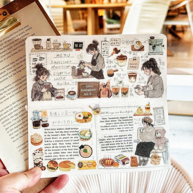 4 Sheet Cute Snack Stickers, Adorable Food Designs (Cookies, Candies) for Hand Account Decoration