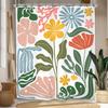 Abstract Floral Garden Shower Curtain 72x72 Inches Modern Boho Style Bathroom Decor With Bright Colors