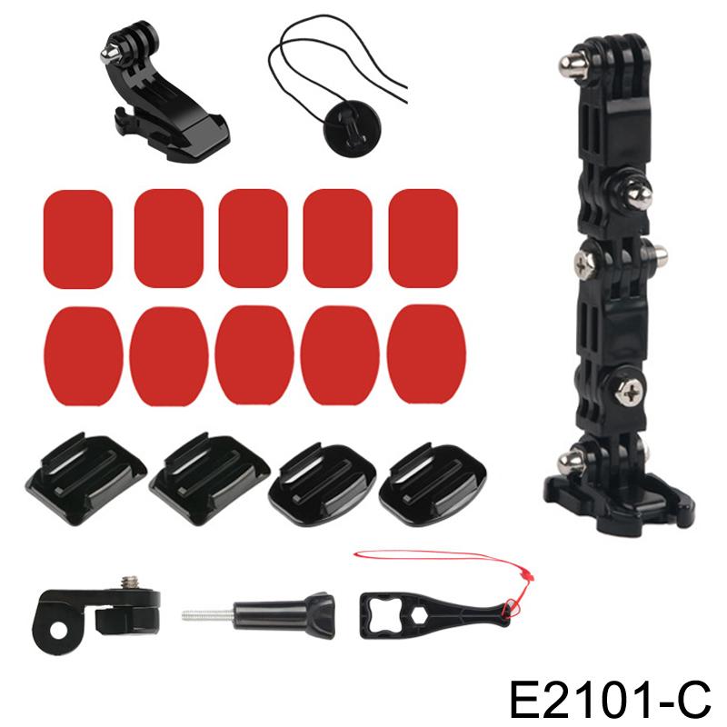 Adjustable Helmet Chin Mount Curved Side Adhesive Mount for GoPro Hero 13 12 1110 9 8 DJI OSMO SJCAM Action Camera Accessories